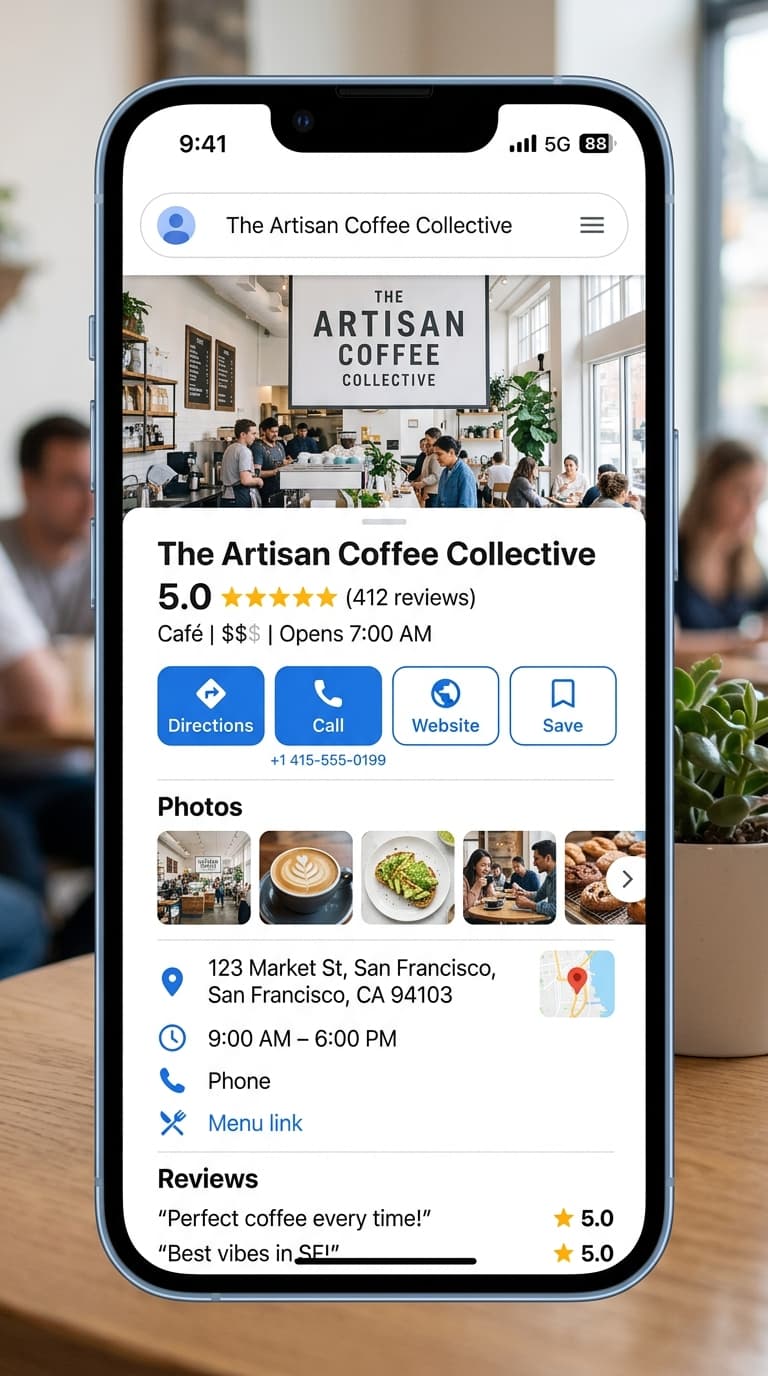 Google My Business Mobile Profile Mockup