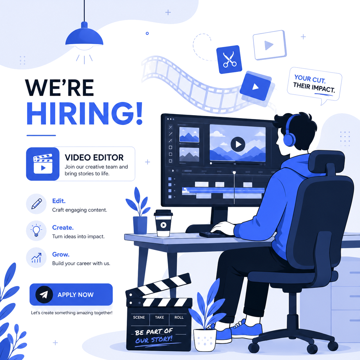 Senior AI Video Editor Career Illustration
